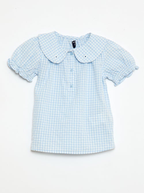 3-delige set: tuniek + short + haarband met vichyprint - Kiabi