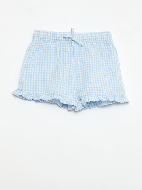 3-delige set: tuniek + short + haarband met vichyprint - Kiabi