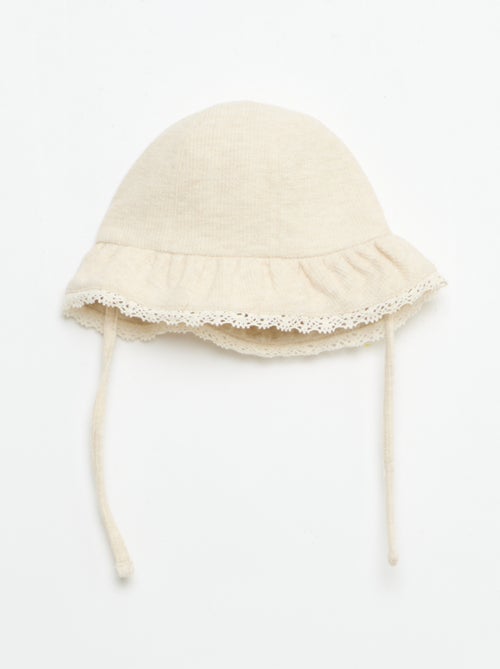 3-delige set van ribgebreide stof - short + T-shirt + bucket hat - Kiabi