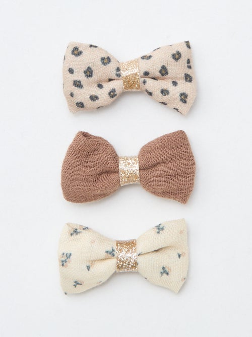 3 haarklemmetjes met strikje - Kiabi