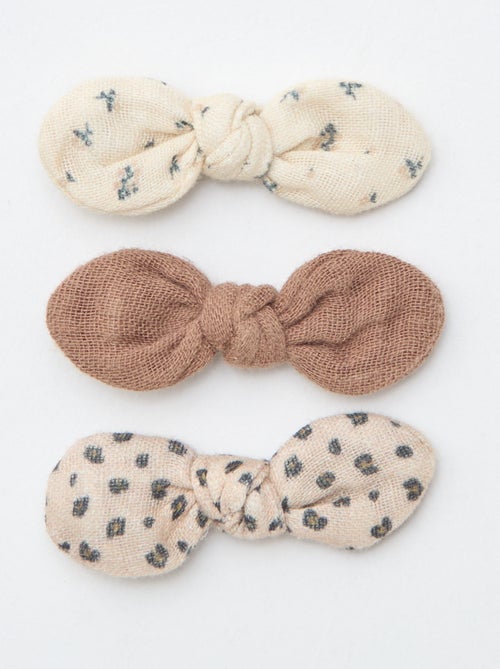 3 haarklemmetjes met strikje - Kiabi