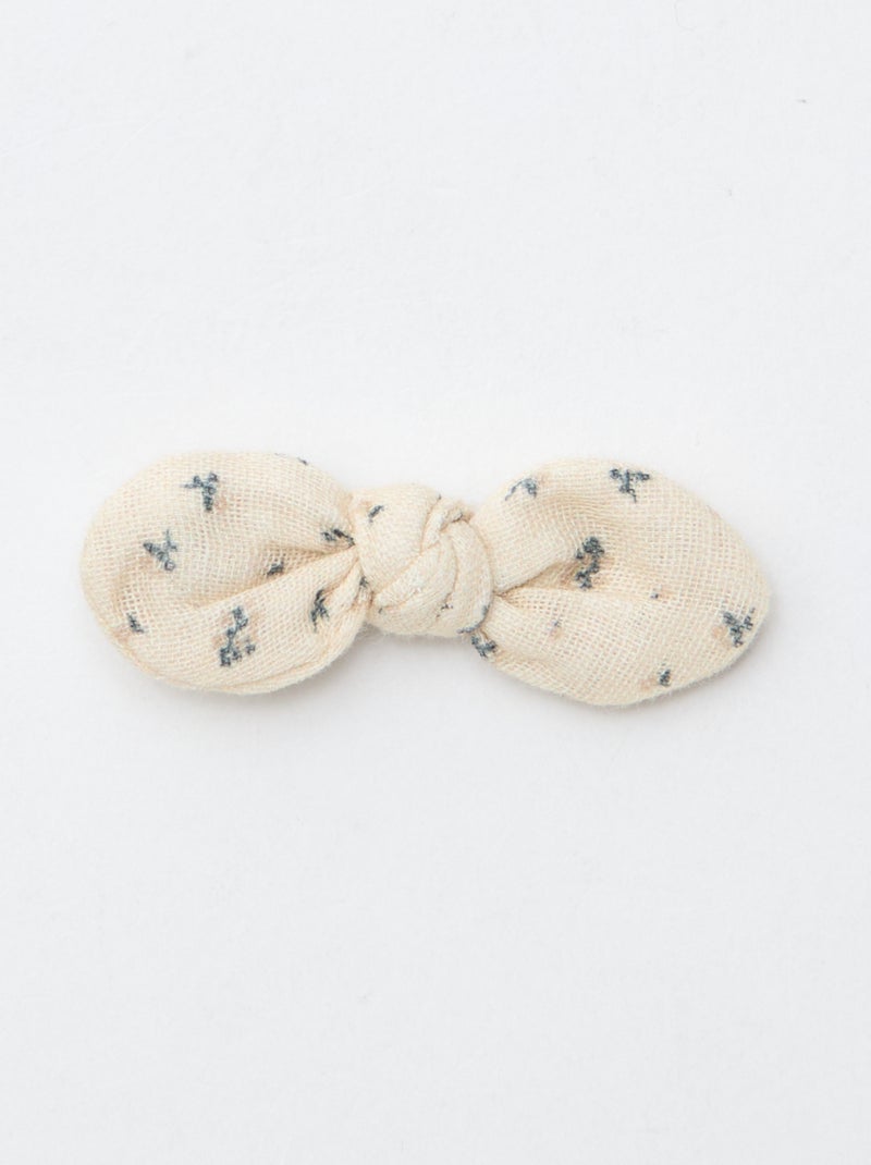 3 haarklemmetjes met strikje Bruin - Kiabi