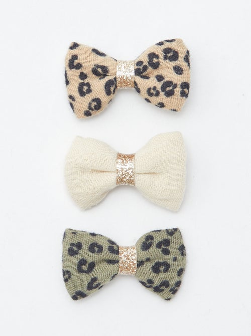 3 haarklemmetjes met strikje - Kiabi