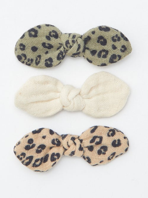 3 haarklemmetjes met strikje - Kiabi