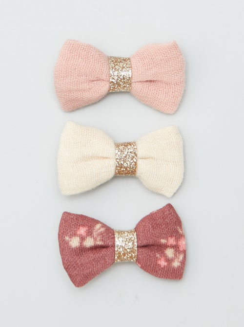 3 haarklemmetjes met strikje - Kiabi