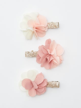 3 haarspelden met bloemen