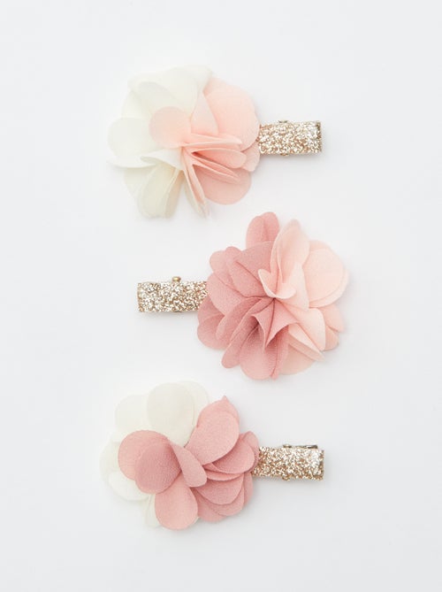 3 haarspelden met bloemen - Kiabi