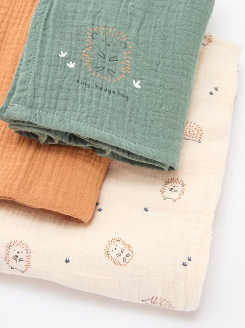 3 hydrofiele doeken van zachte, luchtige katoen - Kiabi