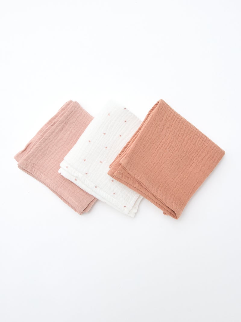 3 katoenen luierdoeken Rose - Kiabi