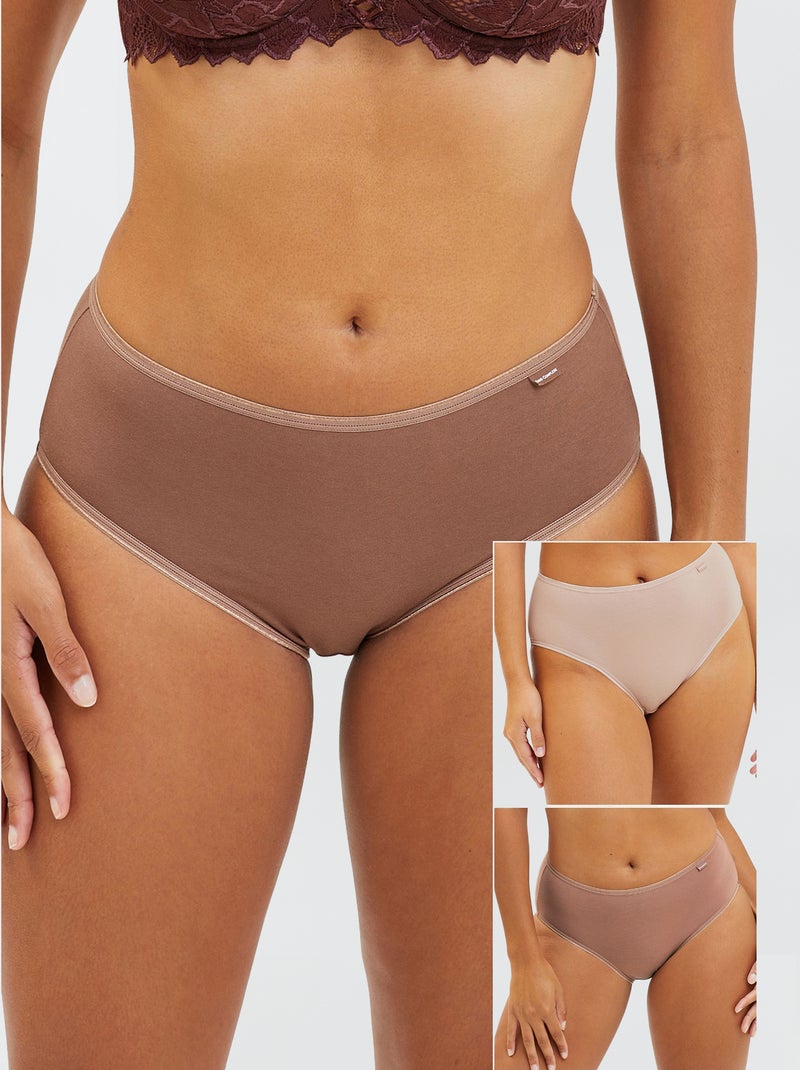 3 klassieke slips 'Sans Complexe' BRUIN - Kiabi