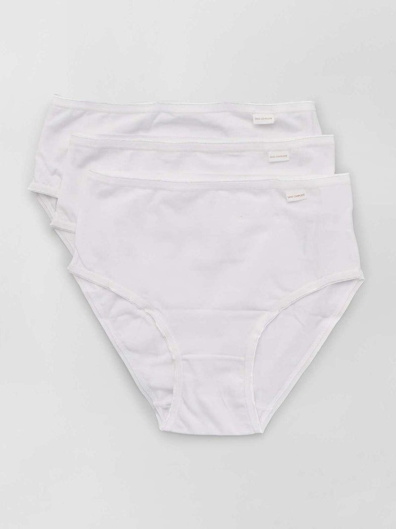 3 klassieke slips 'Sans Complexe' wit - Kiabi
