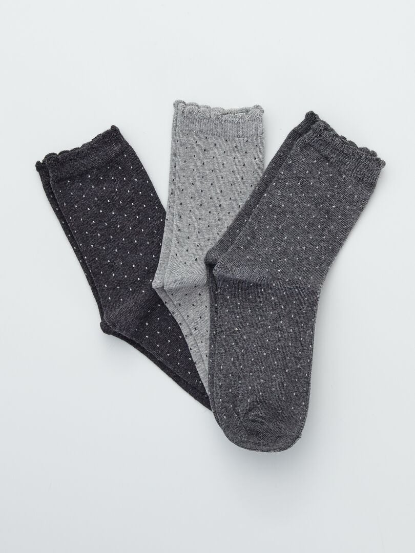 3 paar sokken grijs - Kiabi