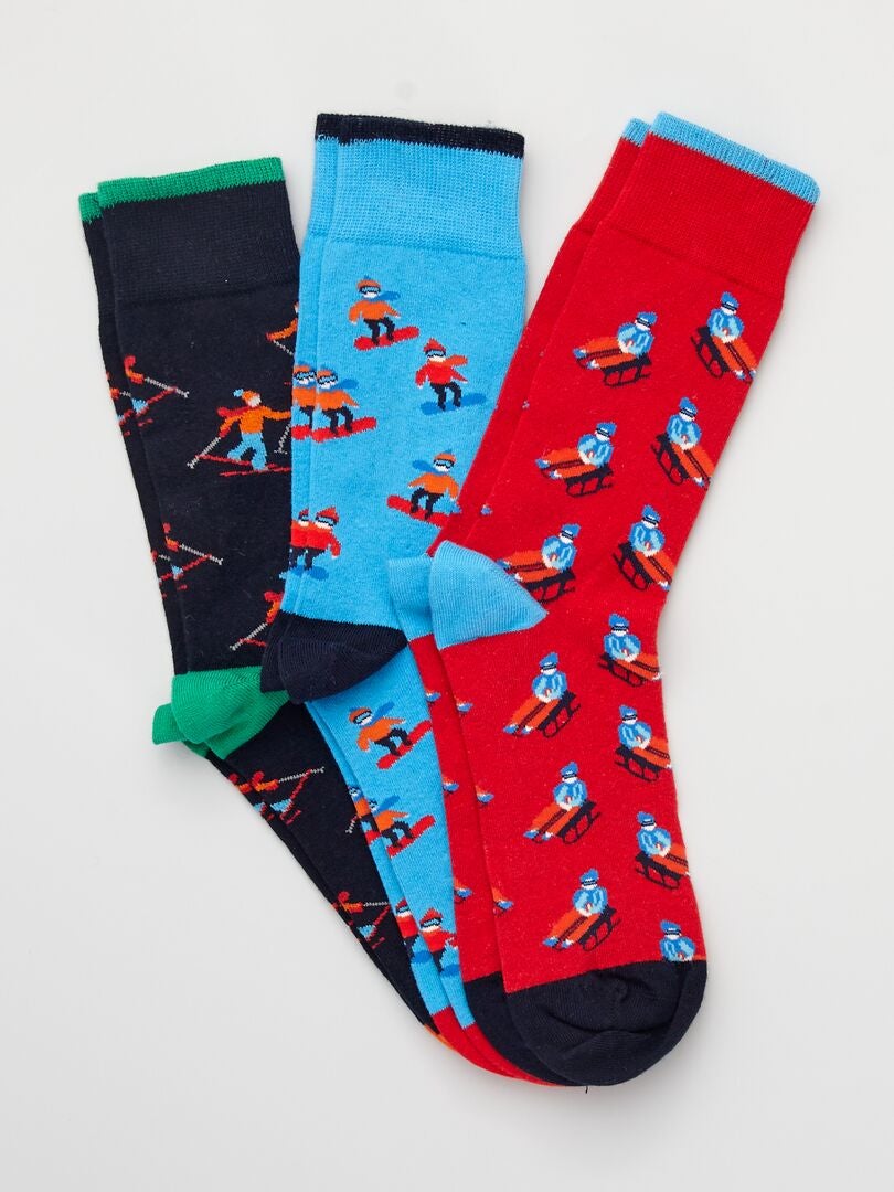 3 paar sokken met skiprint BIEGE - Kiabi