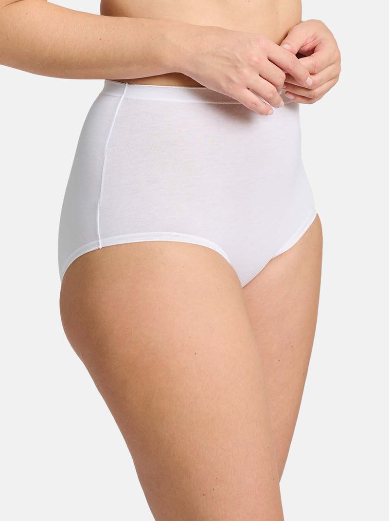 3 slips met hoge taille 'Sans Complexe' wit - Kiabi