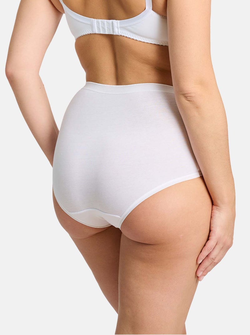 3 slips met hoge taille 'Sans Complexe' wit - Kiabi