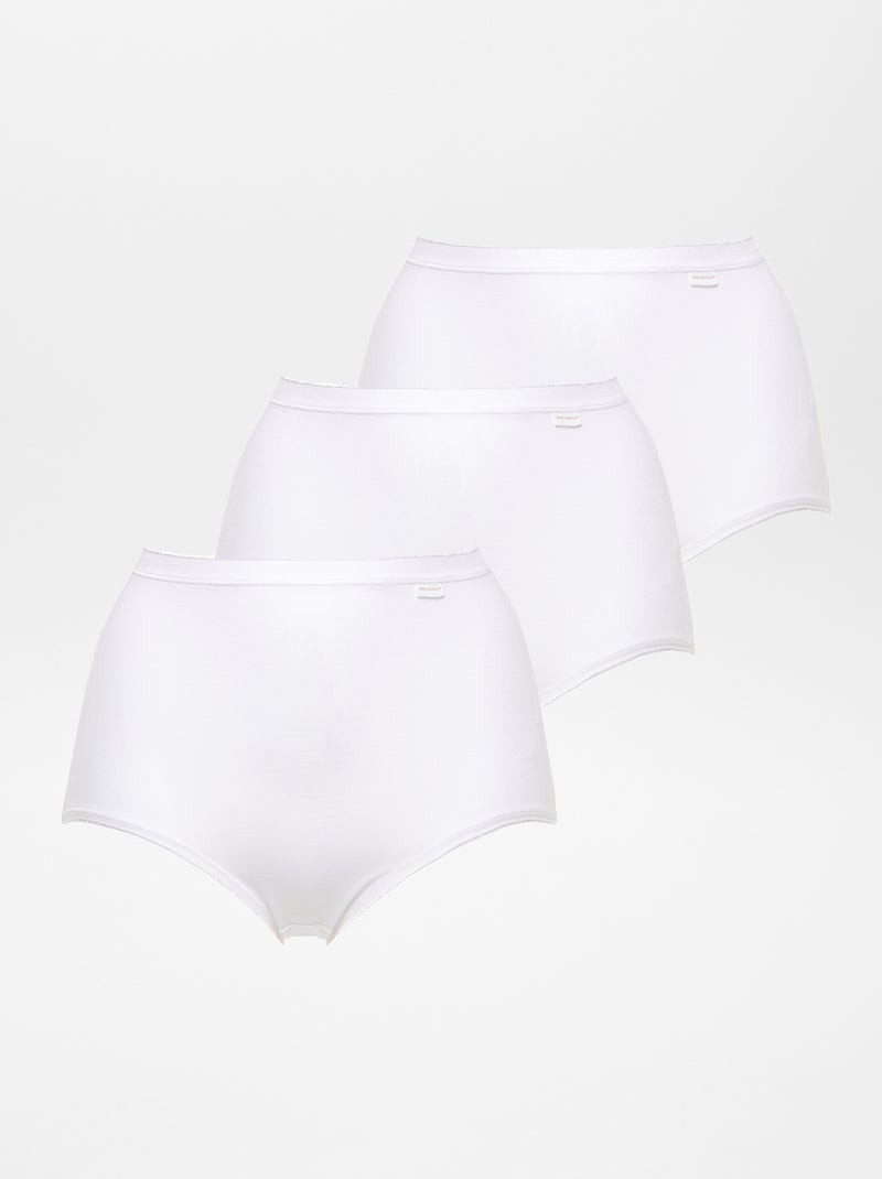 3 slips met hoge taille 'Sans Complexe' wit - Kiabi