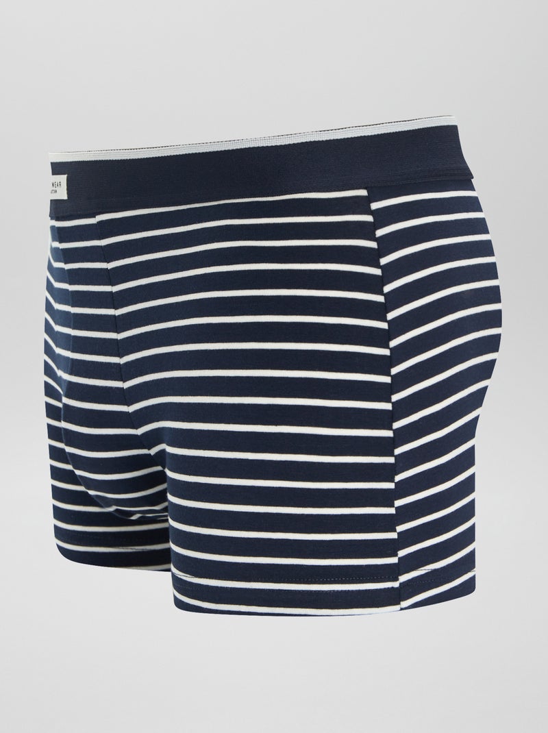 3 stretch boxershorts BLAUW - Kiabi