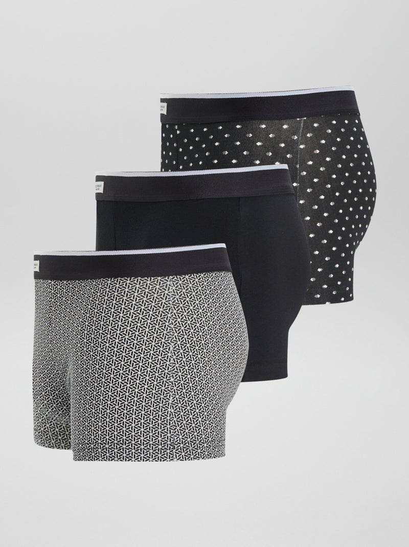 3 stretch boxershorts ZWART - Kiabi