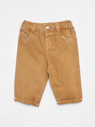 3/4-broek van twill met paperbagtaille