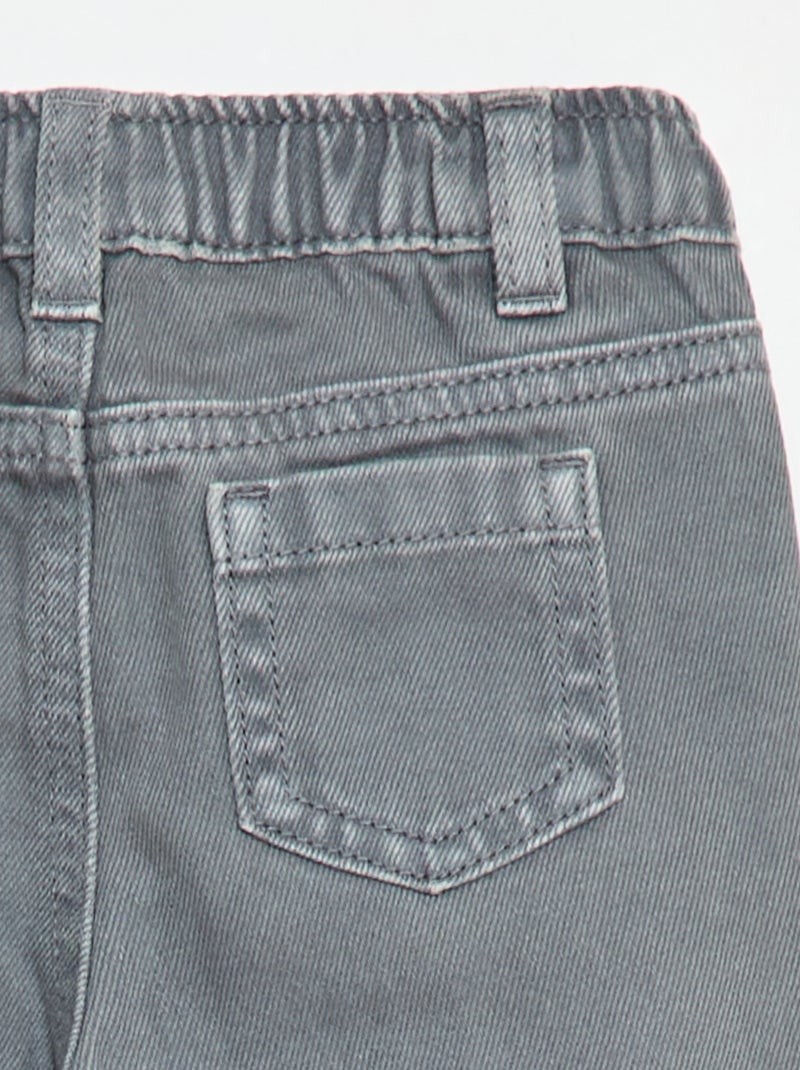 3/4-broek van twill met paperbagtaille Grijs - Kiabi