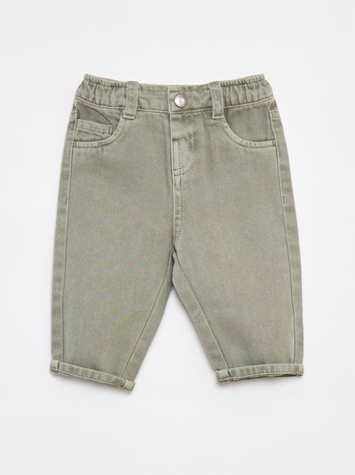 3/4-broek van twill met paperbagtaille - Kiabi