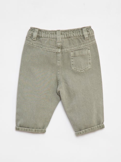 3/4-broek van twill met paperbagtaille - Kiabi