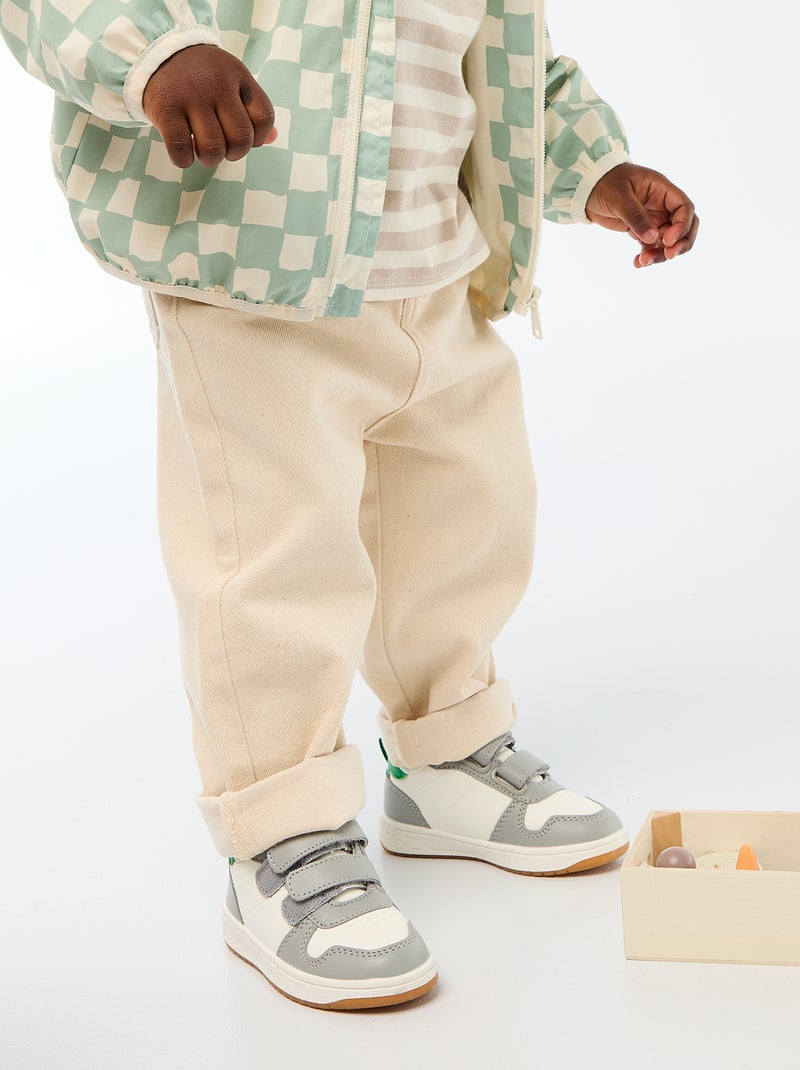 3/4-broek van twill met paperbagtaille Wit - Kiabi