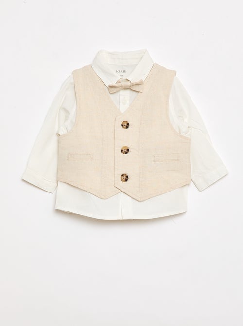 4-delige ceremoniële set van katoen en linnen - Kiabi