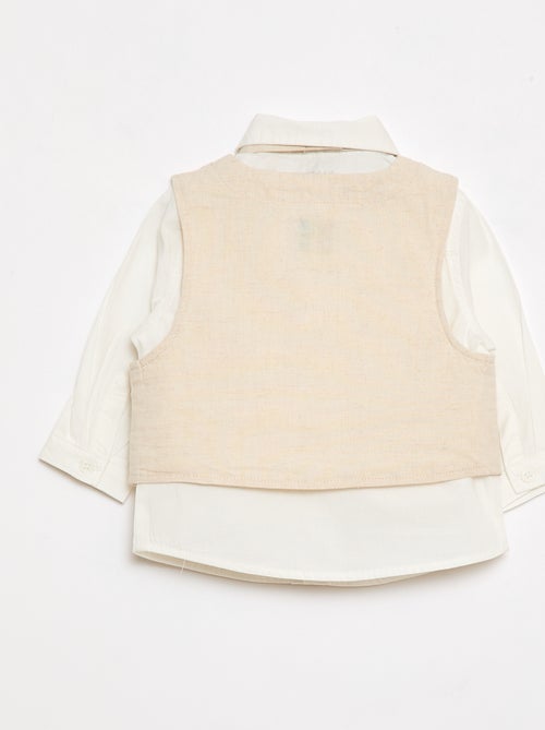 4-delige ceremoniële set van katoen en linnen - Kiabi