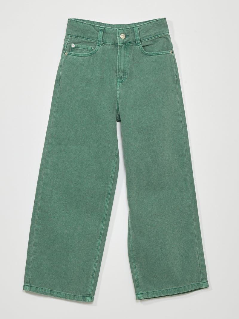 5-pocket-jeans met wijde pijpen GROEN - Kiabi