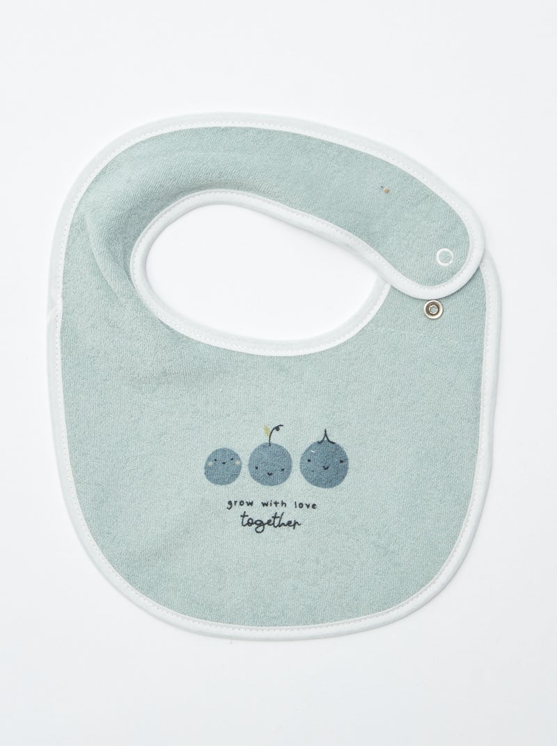5 slabbetjes met leuke prints en drukknoopsluiting BLAUW - Kiabi
