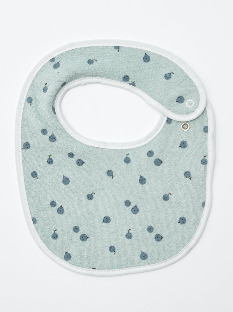 5 slabbetjes met leuke prints en drukknoopsluiting BLAUW - Kiabi