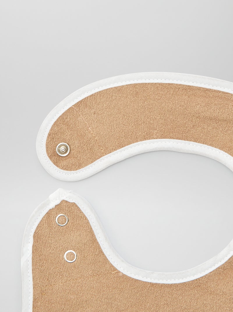 5 slabbetjes met leuke prints en drukknoopsluiting BRUIN - Kiabi