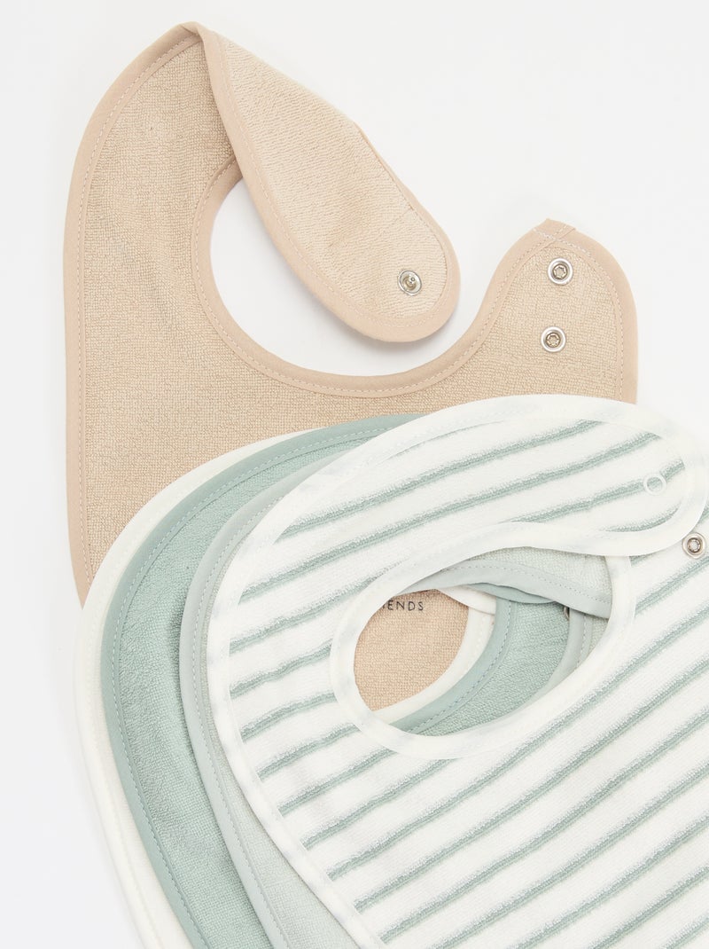 5 slabbetjes met leuke prints en drukknoopsluiting Bruin - Kiabi