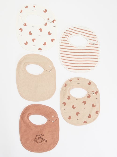 5 slabbetjes met leuke prints en drukknoopsluiting - Kiabi 5 slabbetjes met leuke prints en drukknoopsluiting - Kiabi