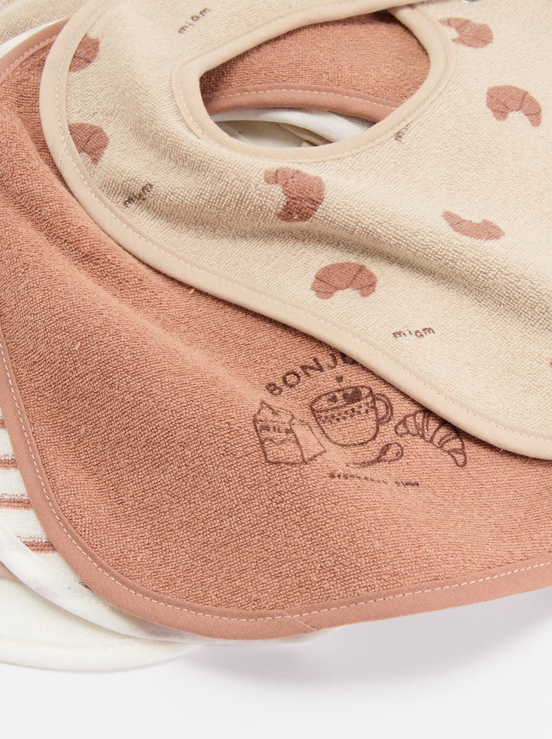 5 slabbetjes met leuke prints en drukknoopsluiting Bruin - Kiabi
