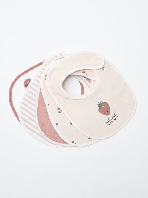 5 slabbetjes met leuke prints en drukknoopsluiting - Kiabi