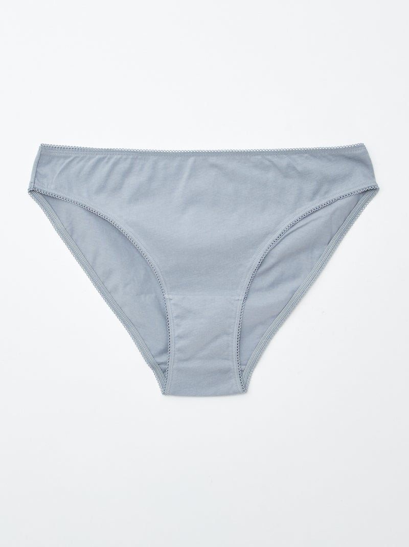5 slips, effen en met print Blauw - Kiabi