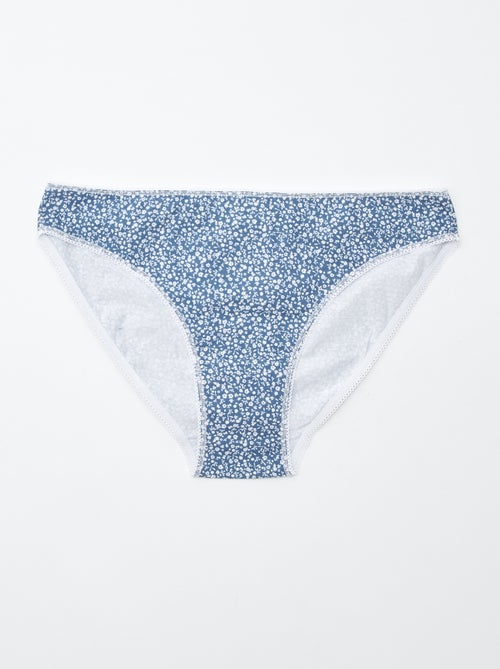 5 slips, effen en met print - Kiabi