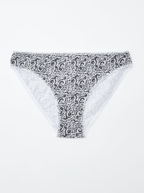 5 slips, effen en met print - Kiabi