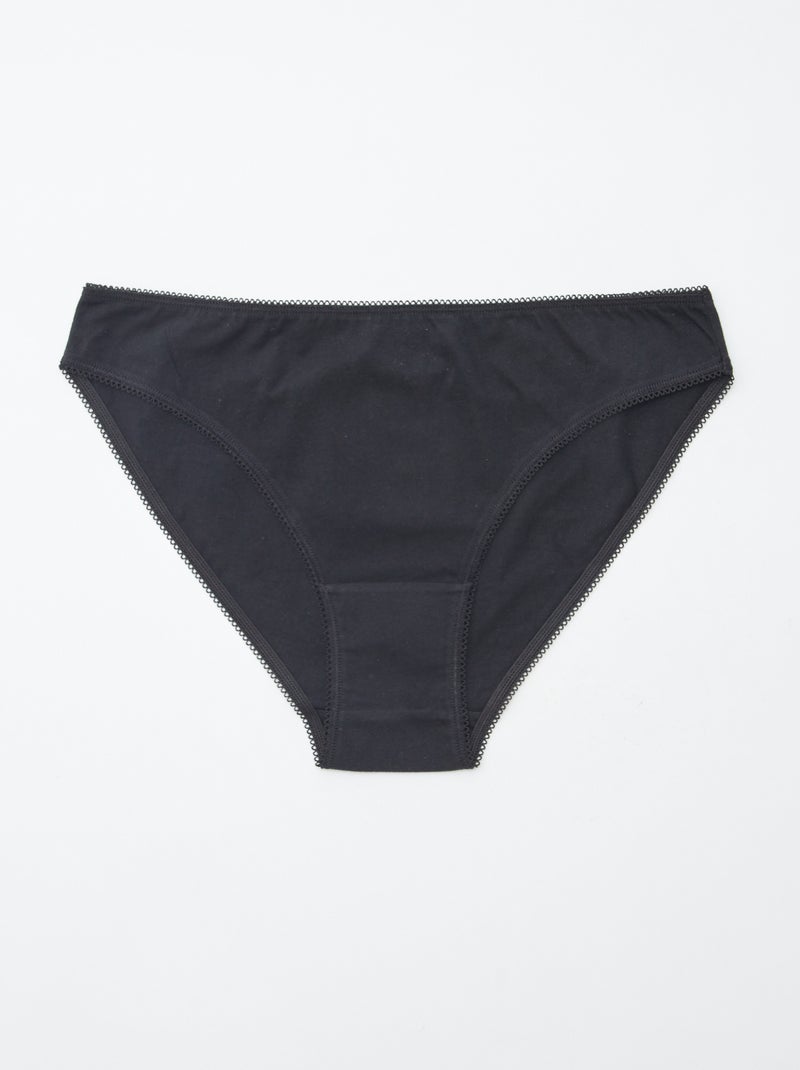 5 slips, effen en met print Wit - Kiabi