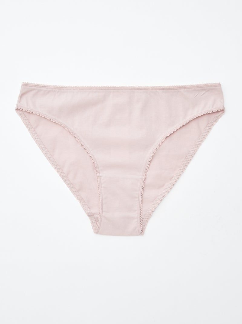 5 slips, effen en met print Wit - Kiabi