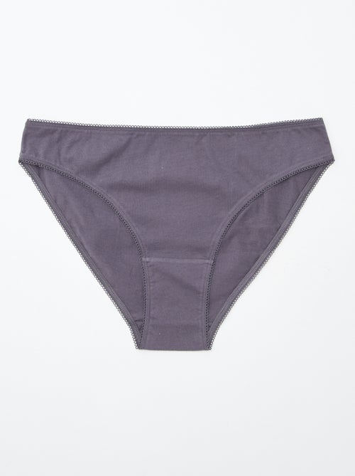 5 slips, effen en met print - Kiabi