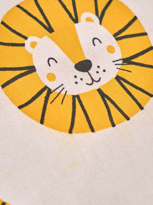 Aan beide zijden te gebruiken dekbedset met leeuwenprint - Voor 1-persoonsbed - Kiabi