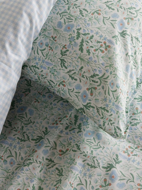 Aan beide zijden te gebruiken dekbedset met vichyruitje - Voor 2-persoonsbed - Kiabi