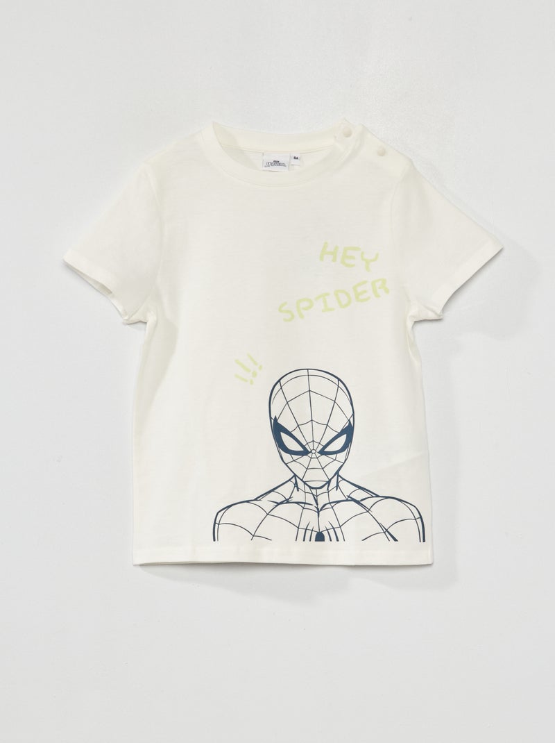 Aangepast T-shirt van jersey 'Spider-Man' WIT - Kiabi