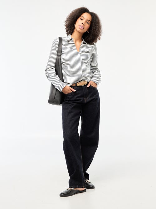 Aansluitende blouse met Italiaanse kraag - Kiabi