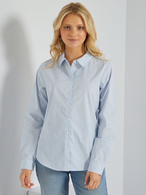 Aansluitende blouse met Italiaanse kraag - Kiabi Aansluitende blouse met Italiaanse kraag - Kiabi