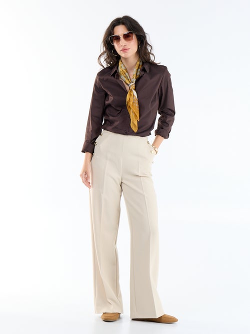 Aansluitende blouse met Italiaanse kraag - Kiabi