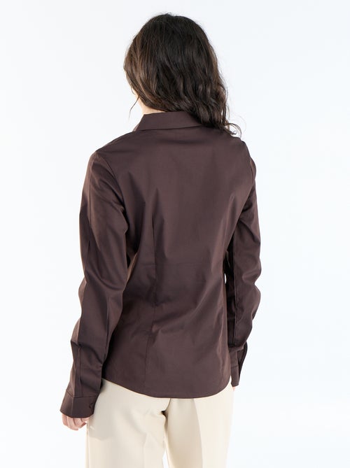 Aansluitende blouse met Italiaanse kraag - Kiabi